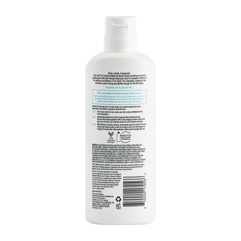 Bondi Sands Pure Self Tan Foaming Water Dark 200mL - Vital Pharmacy Supplies