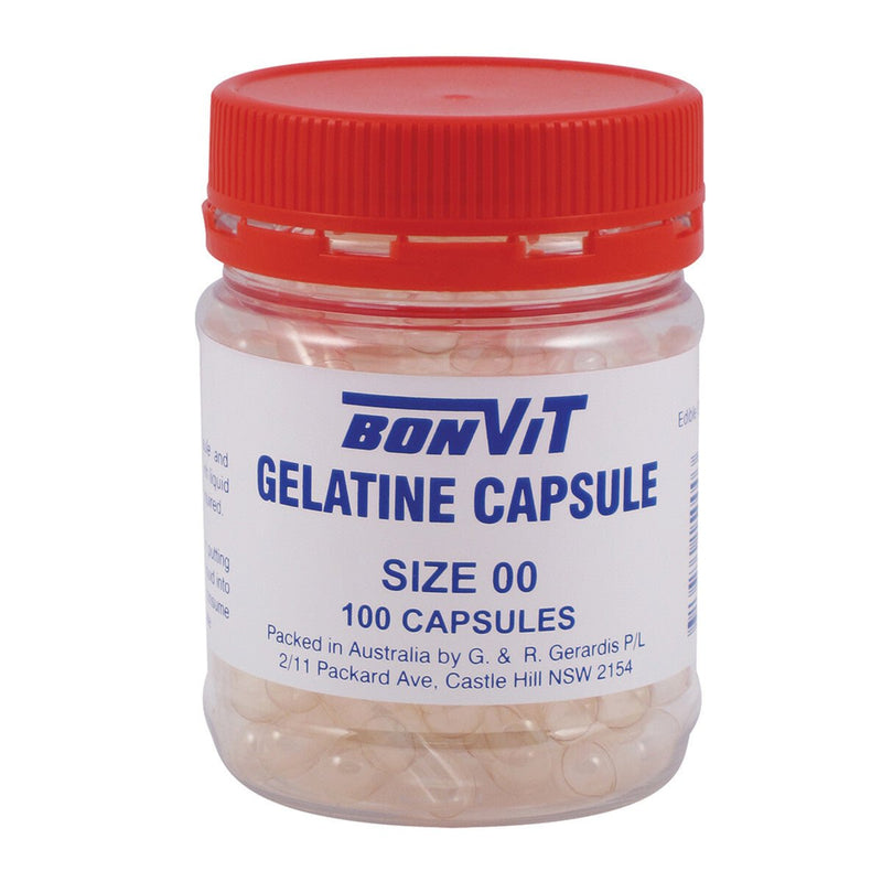Bonvit Empty Gelatine '00' 100 Capsules - Vital Pharmacy Supplies