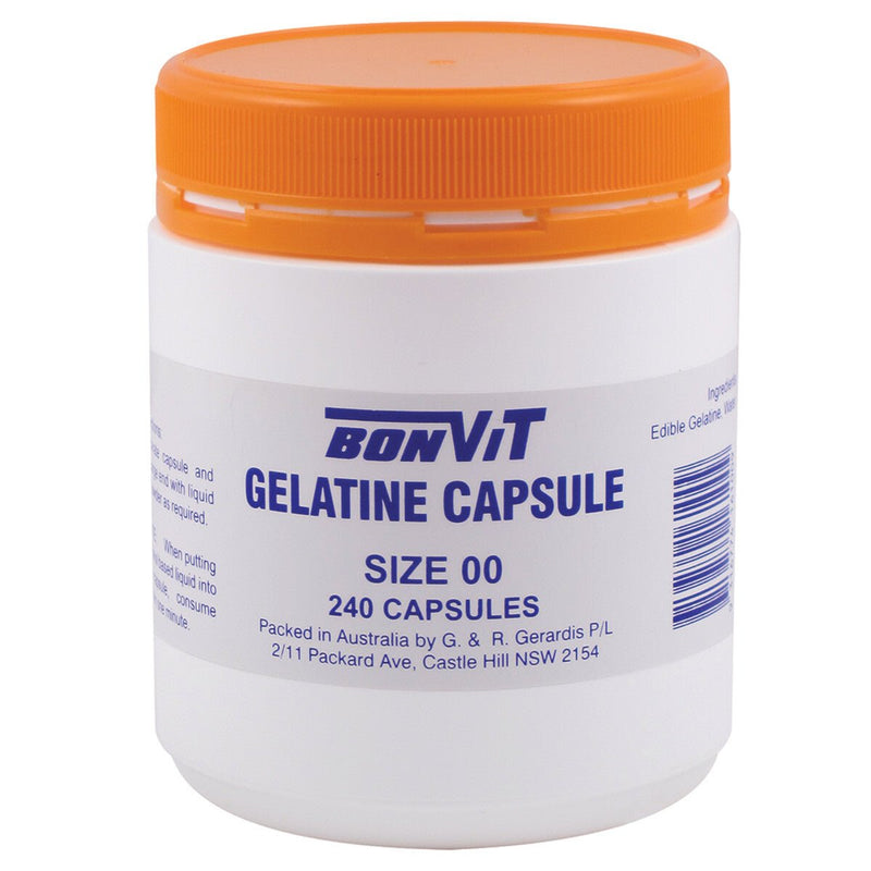 Bonvit Empty Gelatine '00' 240 Capsules - Vital Pharmacy Supplies