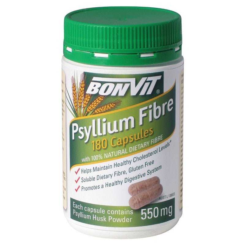 Bonvit Psyllium Fibre 550mg 180 Capsules - Vital Pharmacy Supplies
