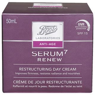 Boots Laboratories Serum 7 Renew Restructuring Day Cream SPF15 50mL - Vital Pharmacy Supplies