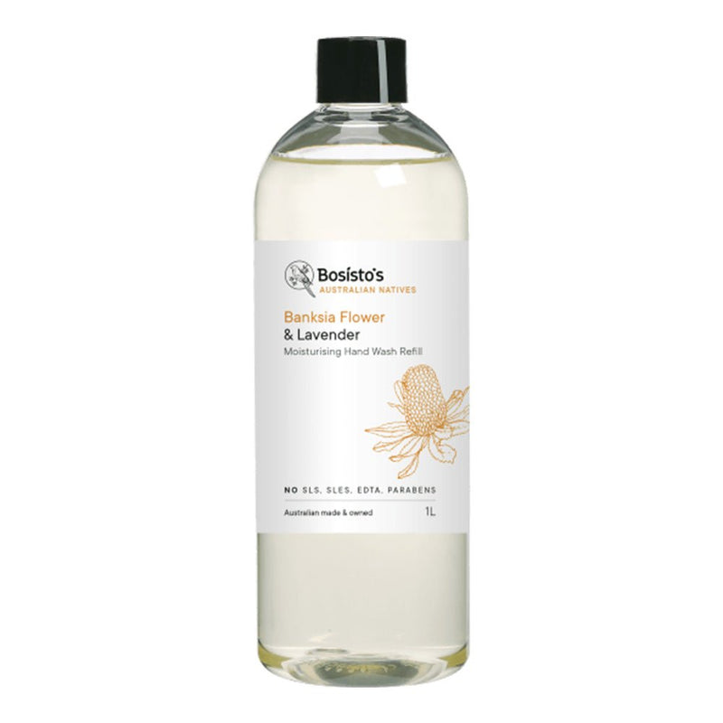Bosisto's Banksia Flower & Lavender Moisturising Hand Wash Refill 1L - Vital Pharmacy Supplies