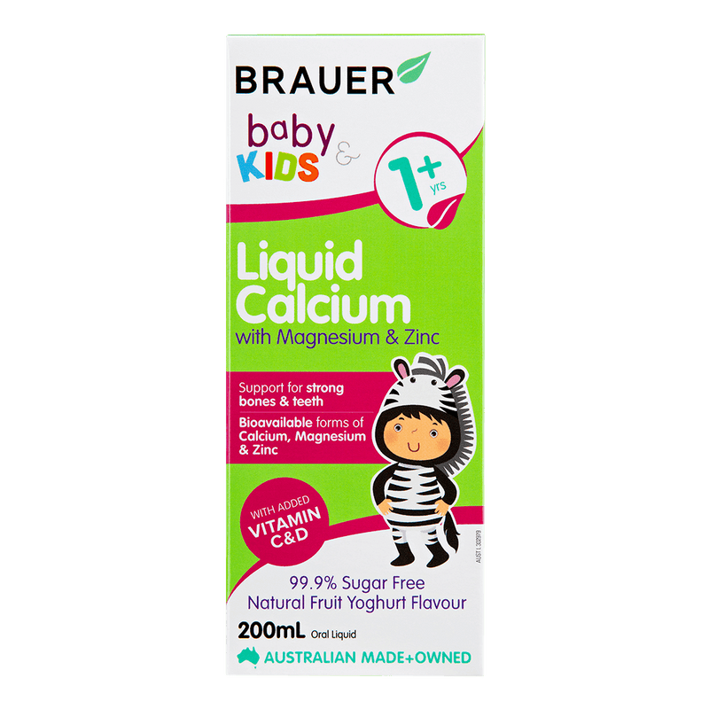 Brauer Baby & Kids Liquid Calcium with Magnesium & Zinc 200mL - Vital Pharmacy Supplies