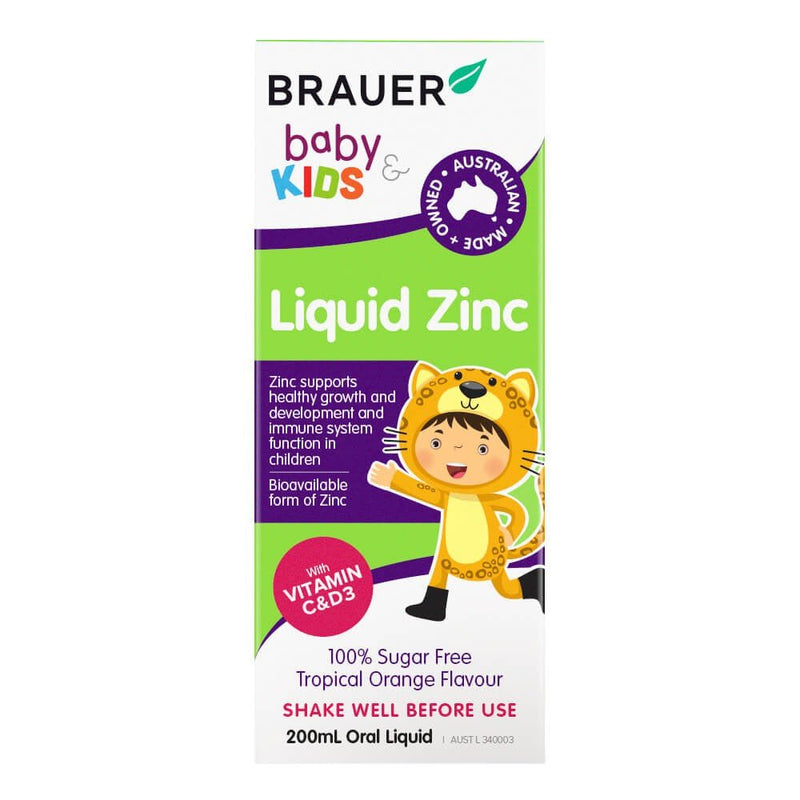 Brauer Baby & Kids Liquid Zinc 200mL - Vital Pharmacy Supplies