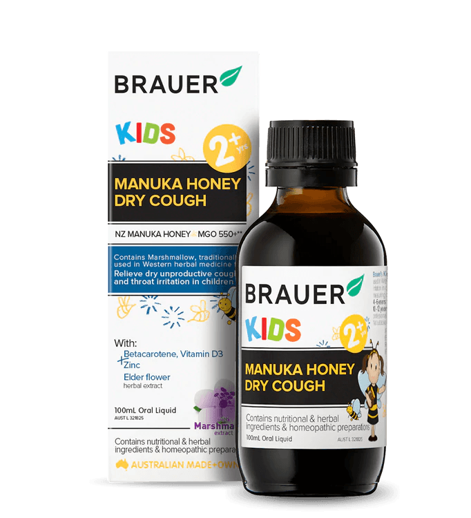 Brauer Kids Manuka Honey Dry Cough 100mL - Vital Pharmacy Supplies