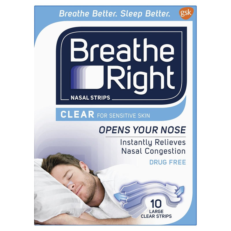 Breathe Right Clear Large Nasal Strips 10s - Vital Pharmacy Supplies
