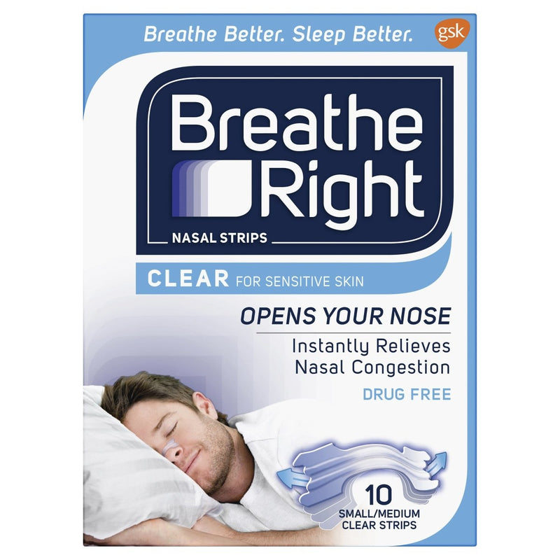 Breathe Right Clear Small/Medium Nasal Strips 10 Strips - Vital Pharmacy Supplies