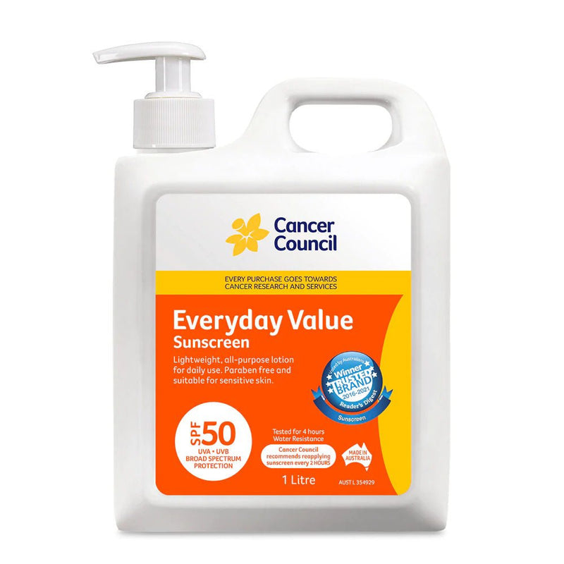 Cancer Council Everyday Value Sunscreen SPF50 1L - Vital Pharmacy Supplies