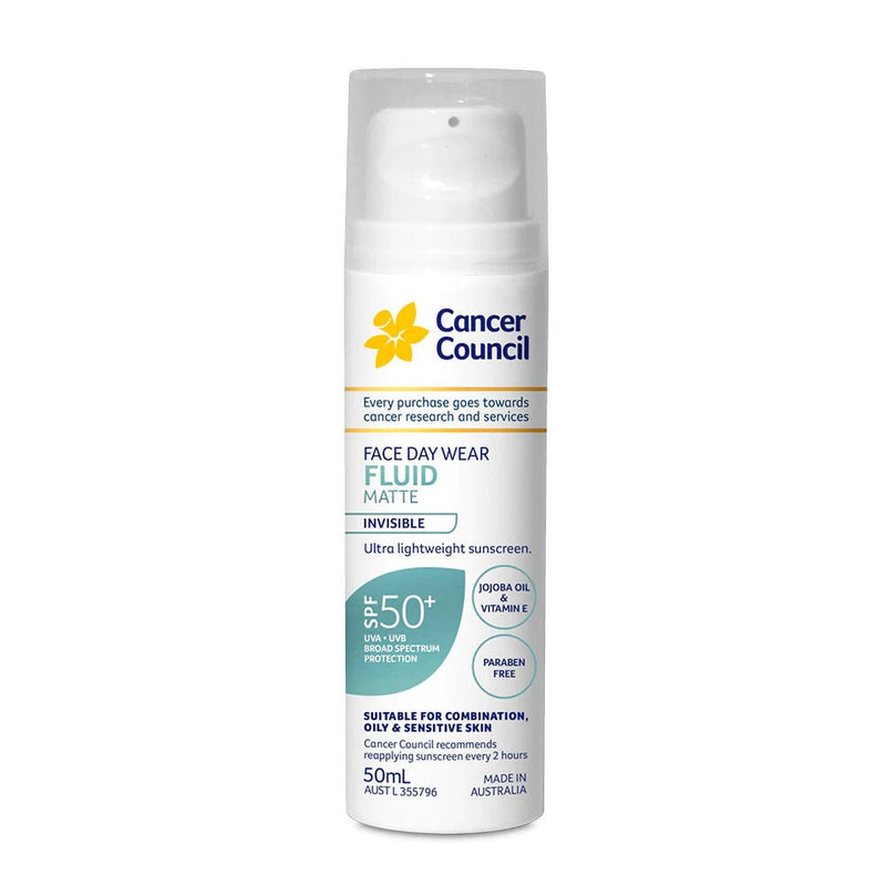 Cancer Council Face Daywear Invisible Fluid SPF50+ 50mL - Vital Pharmacy Supplies