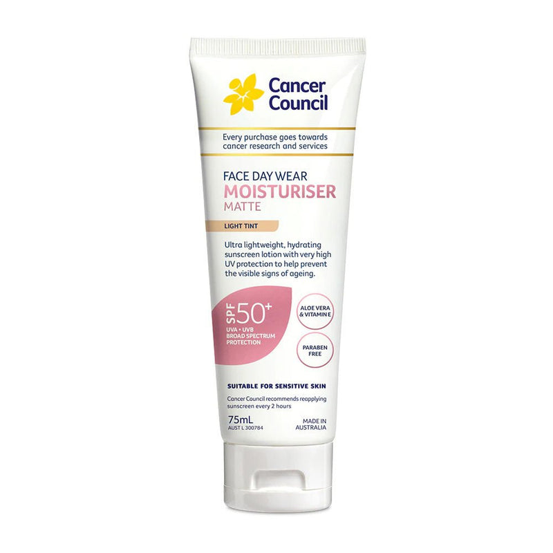 Cancer Council Face Daywear Moisturiser Tinted SPF50+ 75mL - Vital Pharmacy Supplies