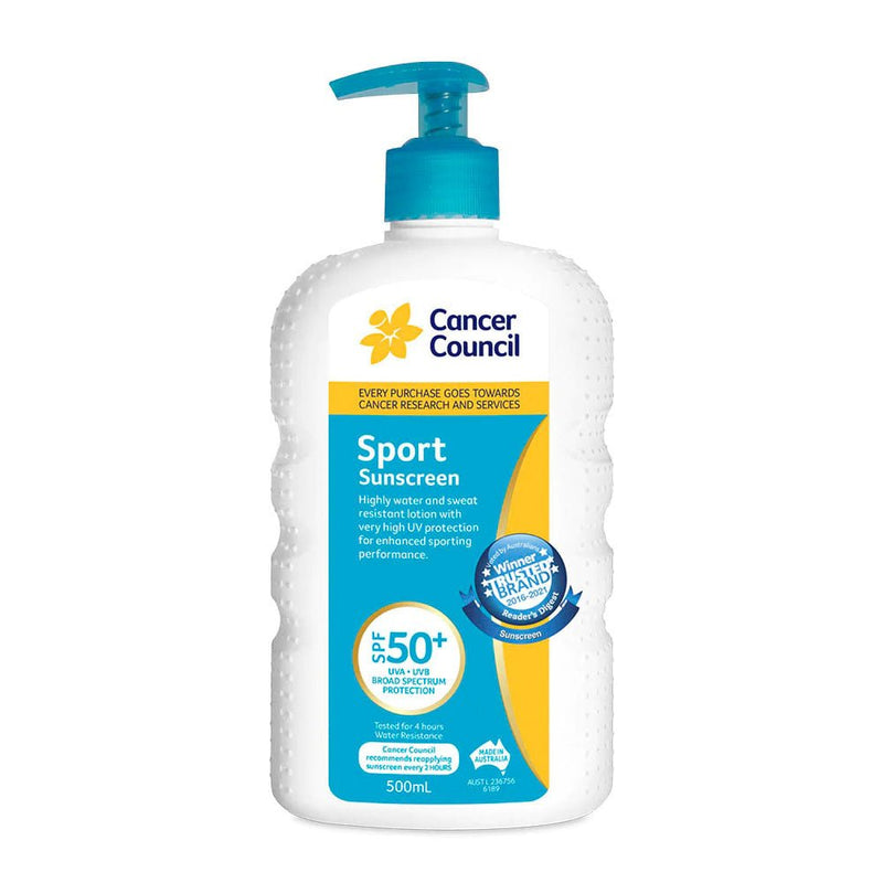 Cancer Council Sport Sunscreen SPF50+ 500mL - Vital Pharmacy Supplies