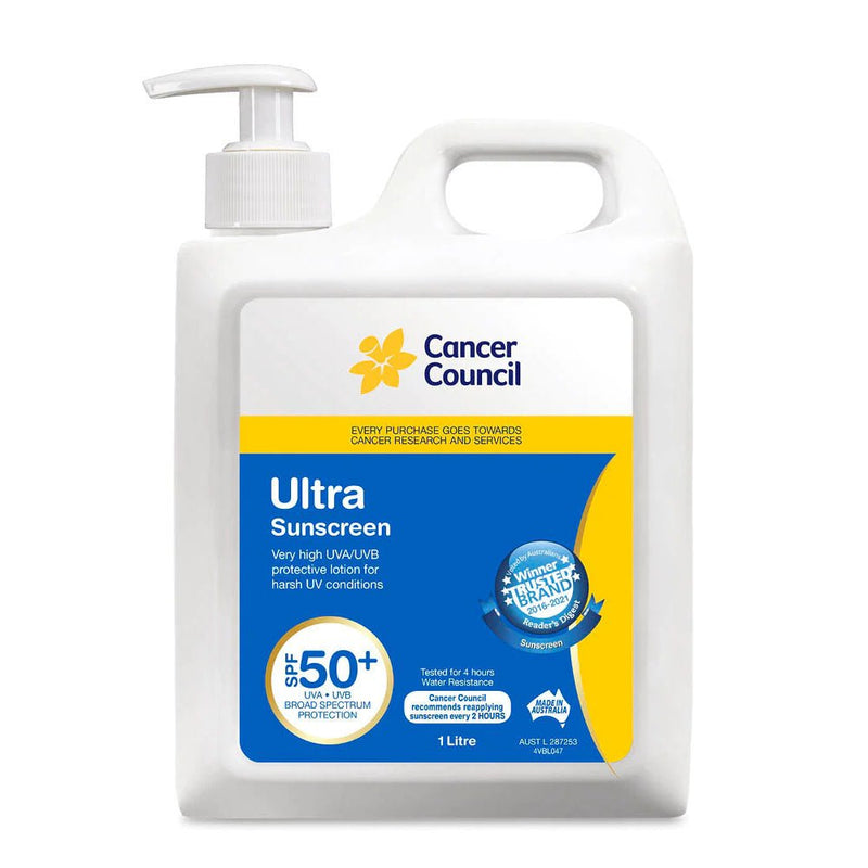 Cancer Council Ultra Sunscreen SPF50+ 1L - Vital Pharmacy Supplies