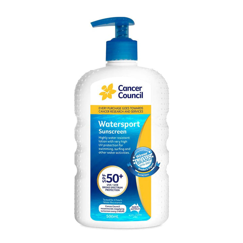 Cancer Council Watersport Sunscreen SPF50+ 500mL - Vital Pharmacy Supplies