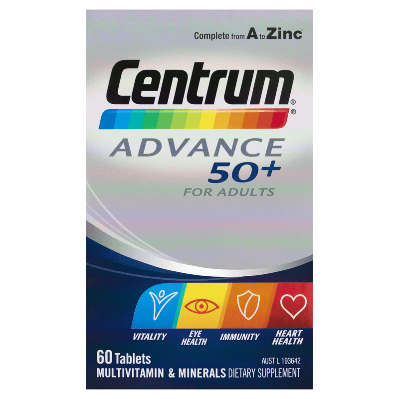 Centrum Advance 50+ For Adults 60 Tablets - Vital Pharmacy Supplies