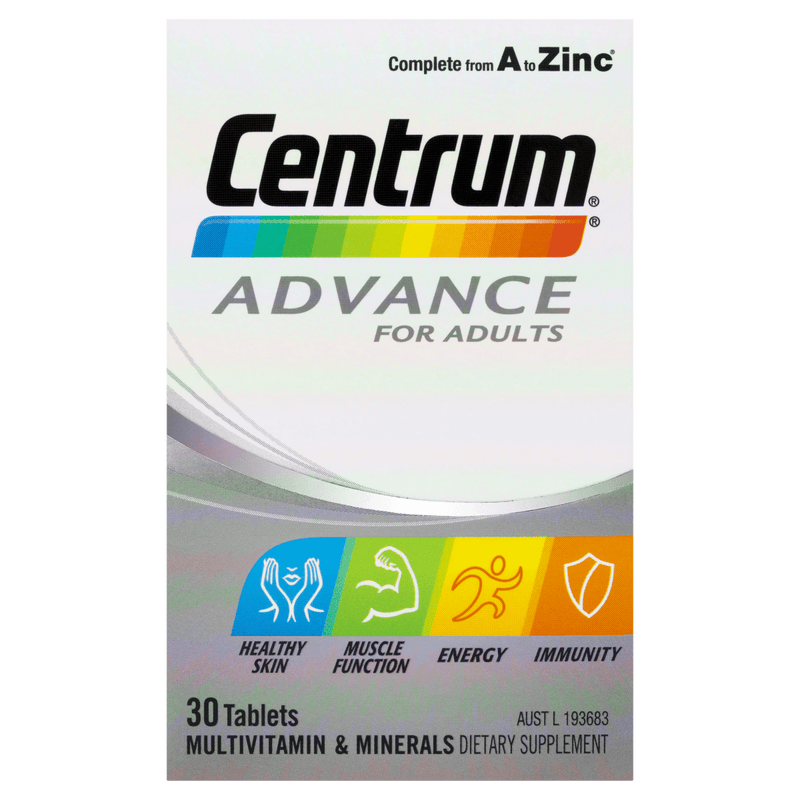 Centrum Advance For Adults 30 Tablets - Vital Pharmacy Supplies