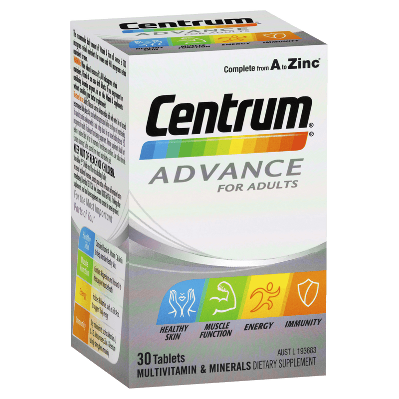Centrum Advance For Adults 30 Tablets - Vital Pharmacy Supplies