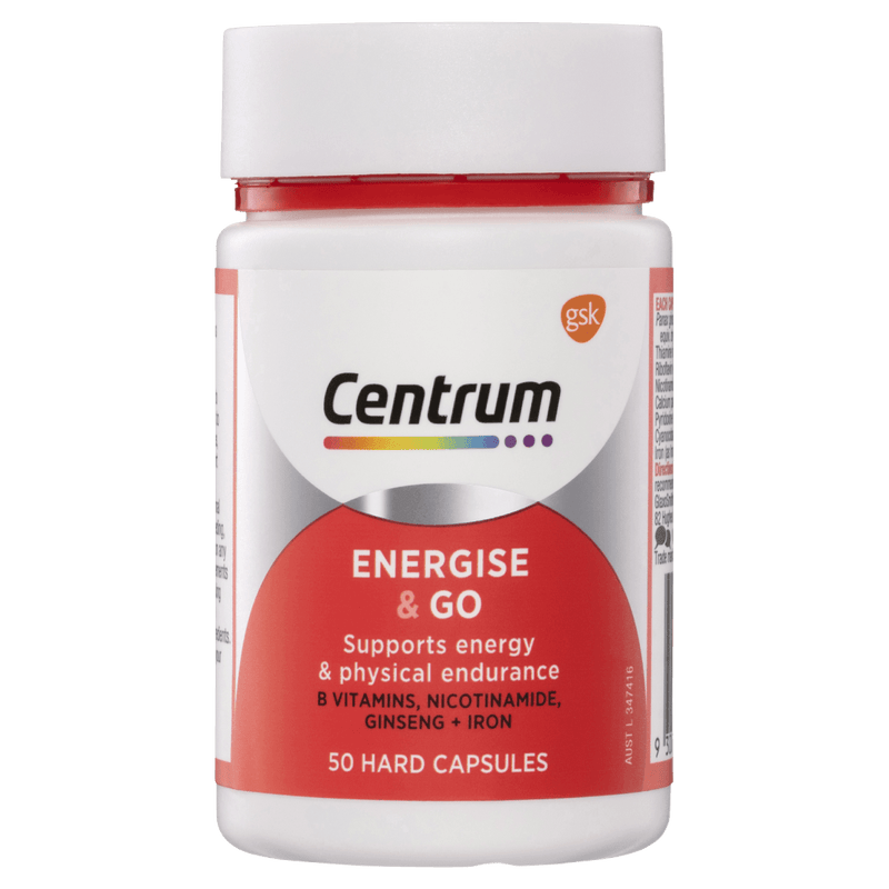Centrum Energise & Go 50 Capsules - Vital Pharmacy Supplies