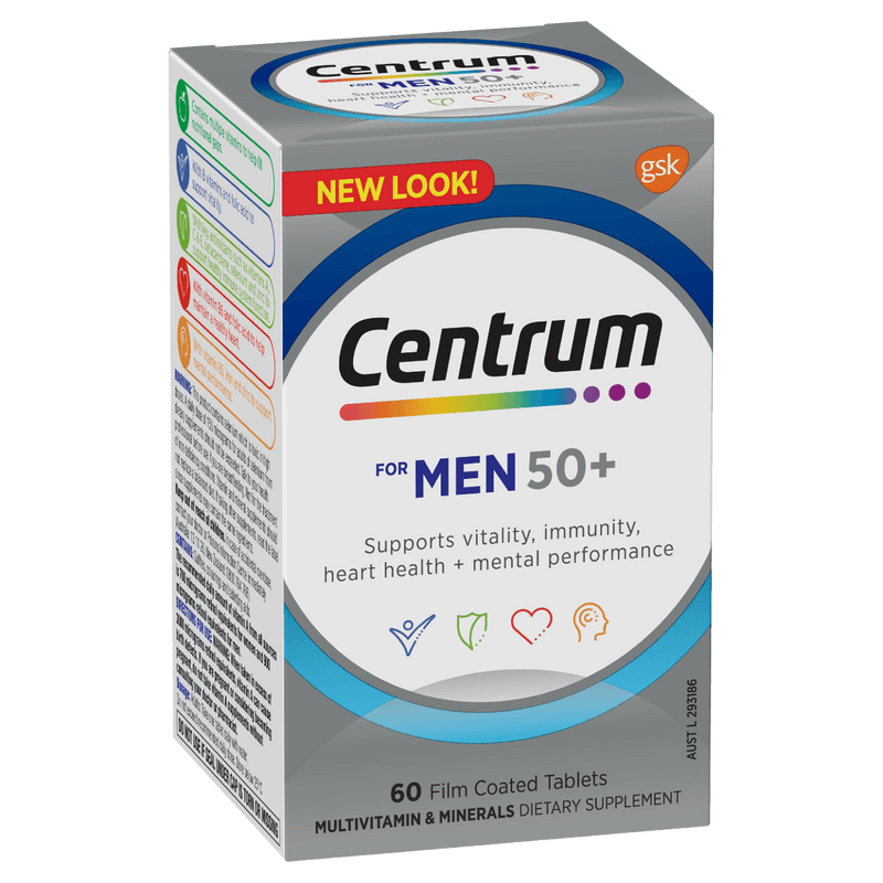 Centrum For Men 50+ 60 Tablets - Vital Pharmacy Supplies