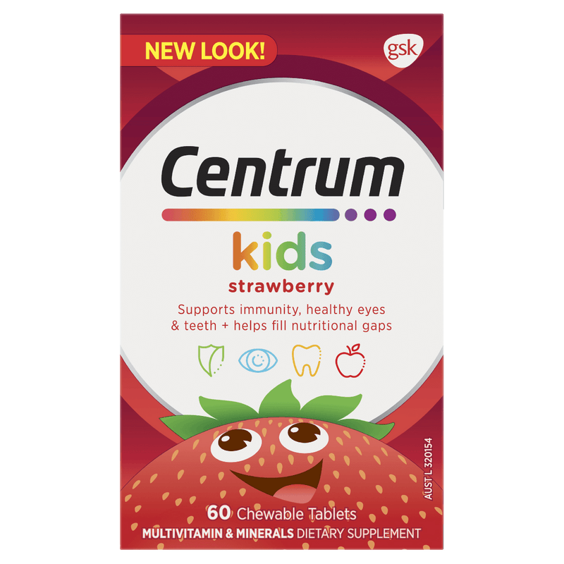Centrum Kids Strawberry 60 Chewable Tablets - Vital Pharmacy Supplies