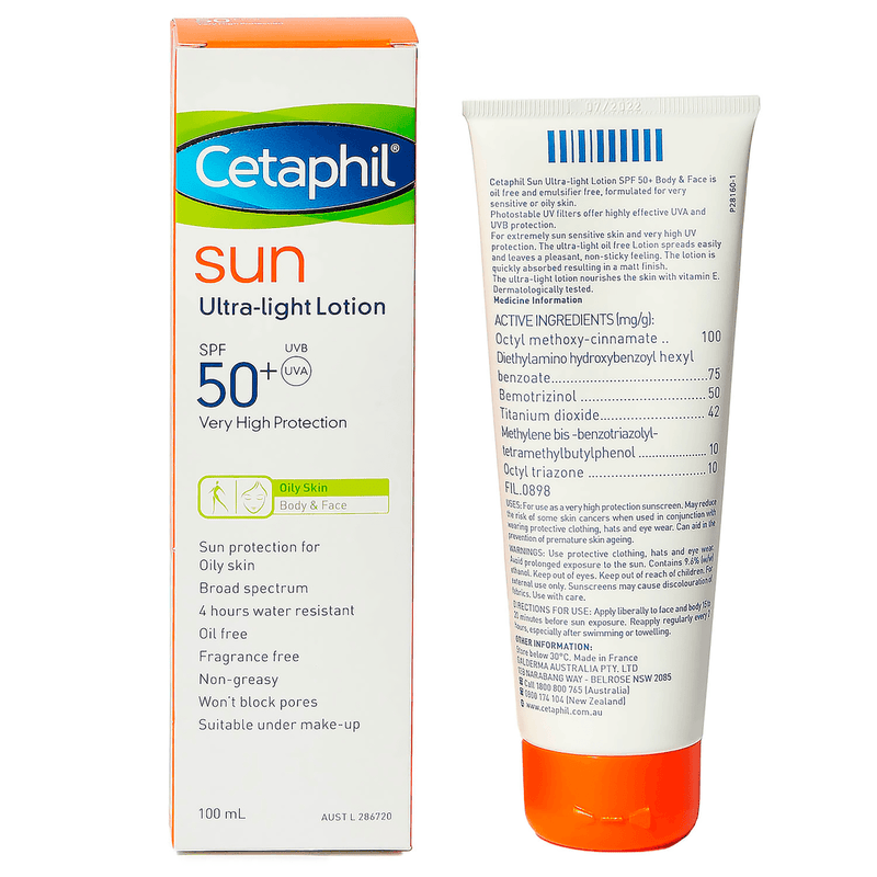 Cetaphil Sun Ultra-Light Sunscreen Lotion SPF50+ 100mL - Vital Pharmacy Supplies