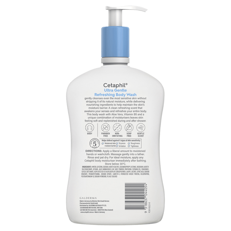 Cetaphil Ultra Gentle Refreshing Body Wash 1L - Vital Pharmacy Supplies