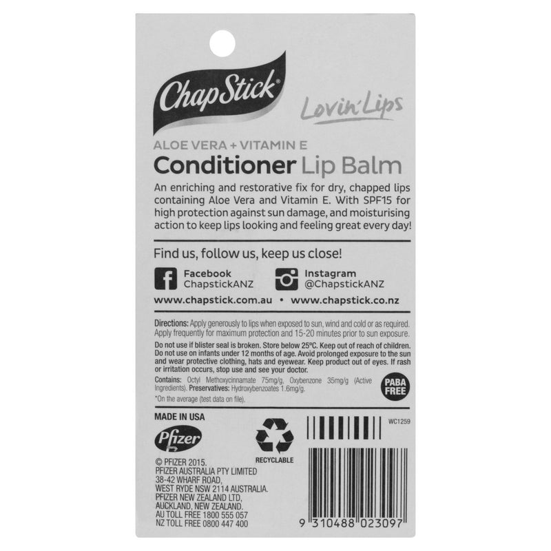ChapStick Conditioner Lip Balm SPF15 4.2g - Vital Pharmacy Supplies