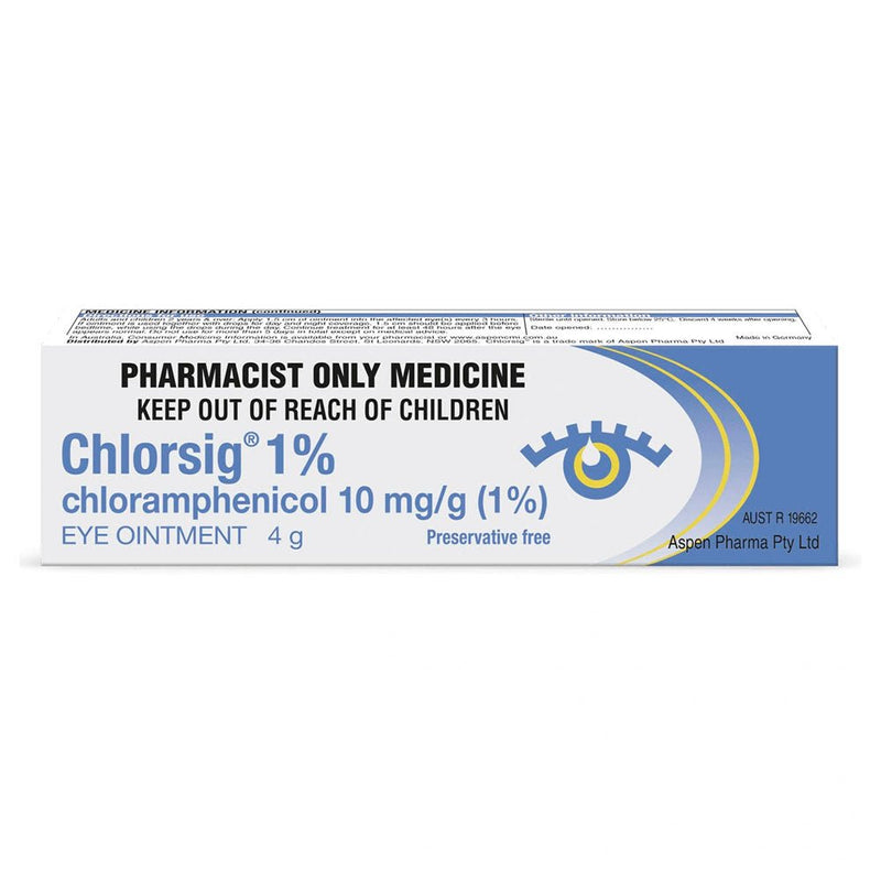 Chlorsig 1% Eye Ointment 4g (S3) - Vital Pharmacy Supplies