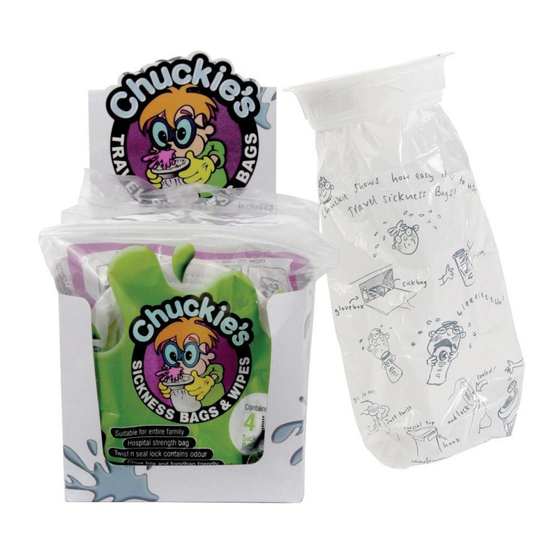 Chuckies Sickness Bags & Wipes 4 Pack - Vital Pharmacy Supplies