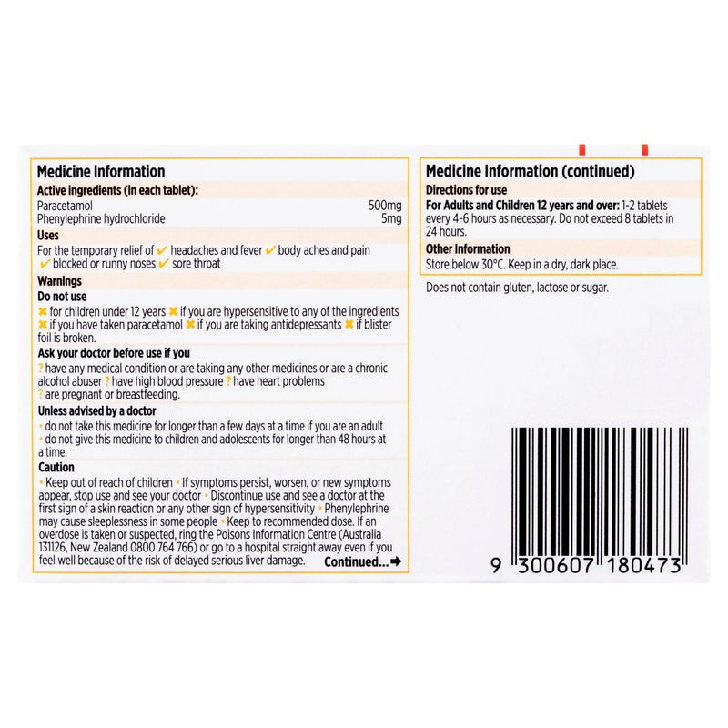 Codral PE Cold & Flu 48 Tablets - Vital Pharmacy Supplies