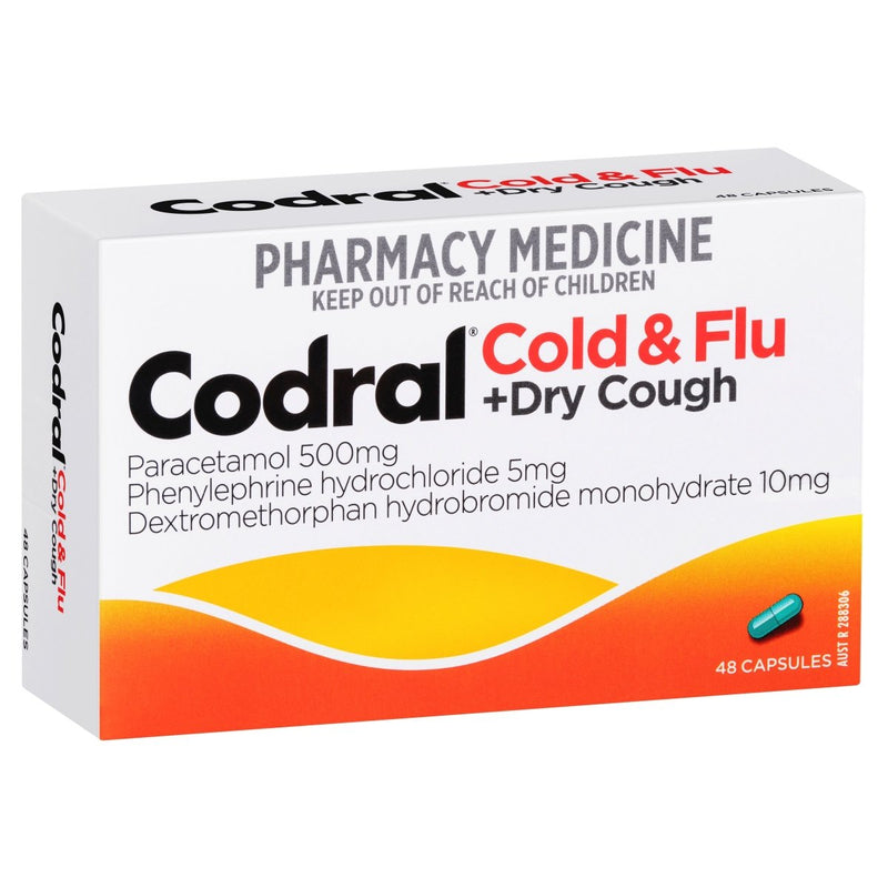 Codral PE Cold & Flu + Dry Cough 48 Capsules - Vital Pharmacy Supplies