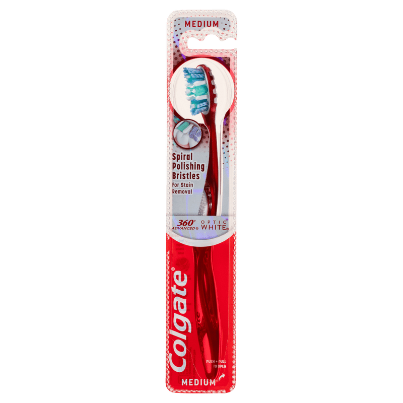 Colgate 360° Advanced Optic White Medium Toothbrush 1 Pack - Vital Pharmacy Supplies
