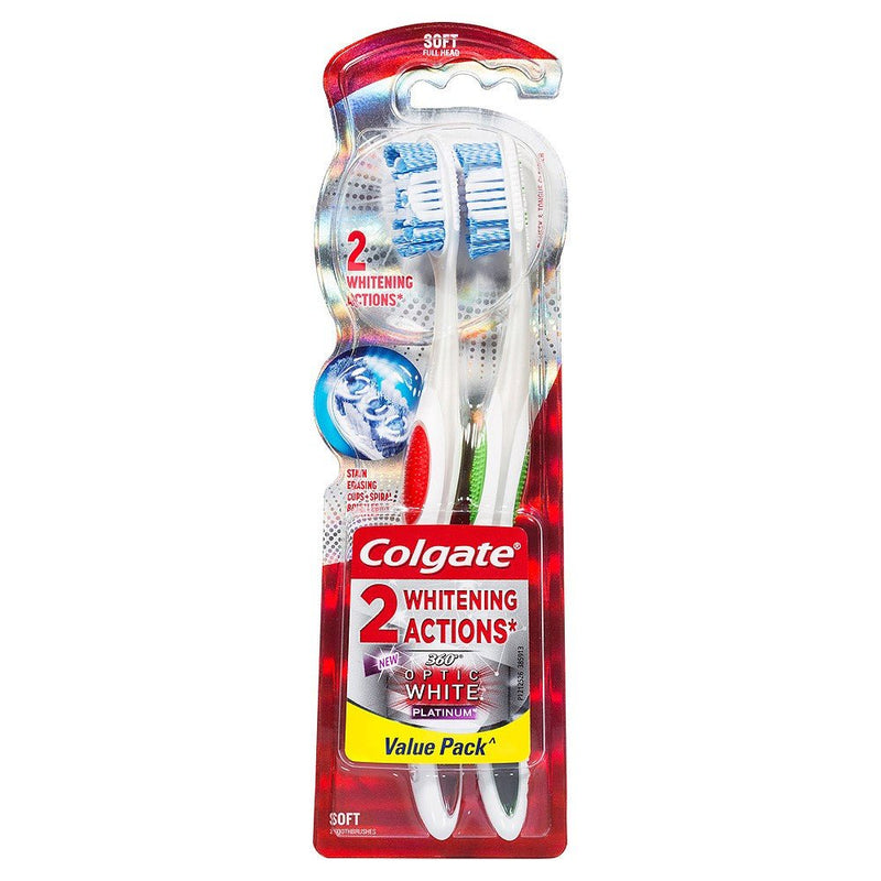 Colgate 360° Advanced Optic White Soft Toothbrush Value 2 Pack - Vital Pharmacy Supplies