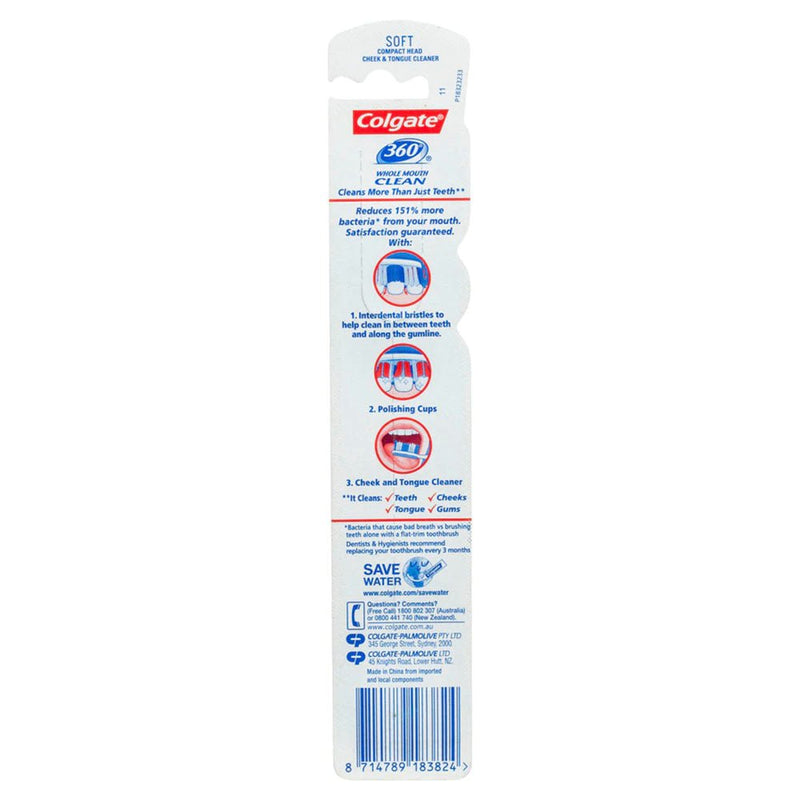 Colgate 360° Whole Mouth Clean Soft Toothbrush 1 Pack - Vital Pharmacy Supplies