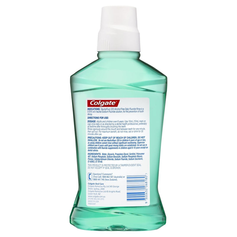 Colgate NeutraFluor 220 Daily Fluoride Alcohol Free Mouthwash Mint 473mL - Vital Pharmacy Supplies