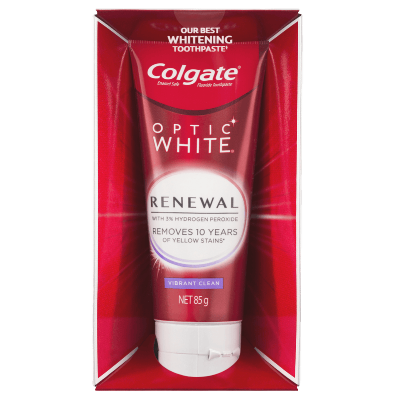 Colgate Optic White Renewal Vibrant Clean Whitening Toothpaste 85g - Vital Pharmacy Supplies