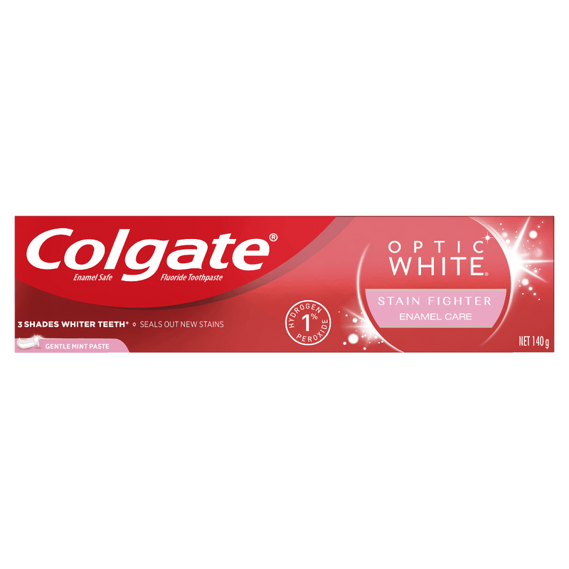Colgate Optic White Stain Fighter Enamel Care Toothpaste 140g - Vital Pharmacy Supplies