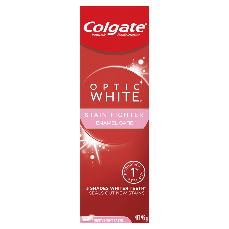 Colgate Optic White Stain Fighter Enamel Care Toothpaste 95g - Vital Pharmacy Supplies