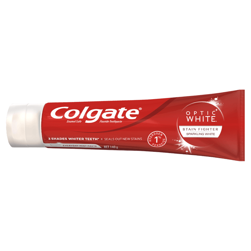 Colgate Optic White Stain Fighter Sparkling White Toothpaste 140g - Vital Pharmacy Supplies