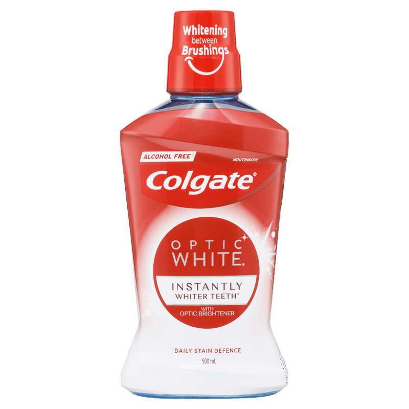 Colgate Optic White Teeth Whitening Mouthwash 500mL - Vital Pharmacy Supplies