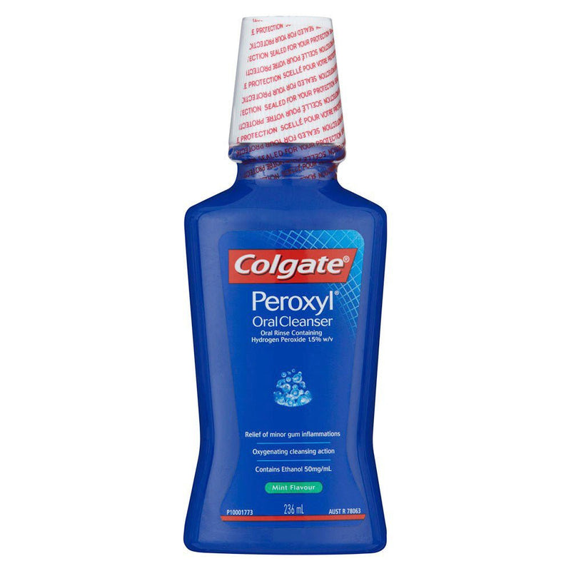 Colgate Peroxyl Oral Cleanser Mint Flavour Mouthwash 236mL - Vital Pharmacy Supplies