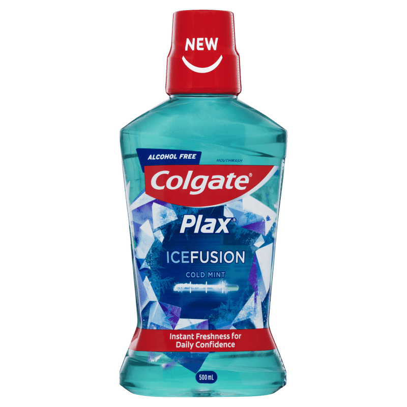 Colgate Plax Ice Fusion Cold Mint Antibacterial Mouthwash 500mL - Vital Pharmacy Supplies