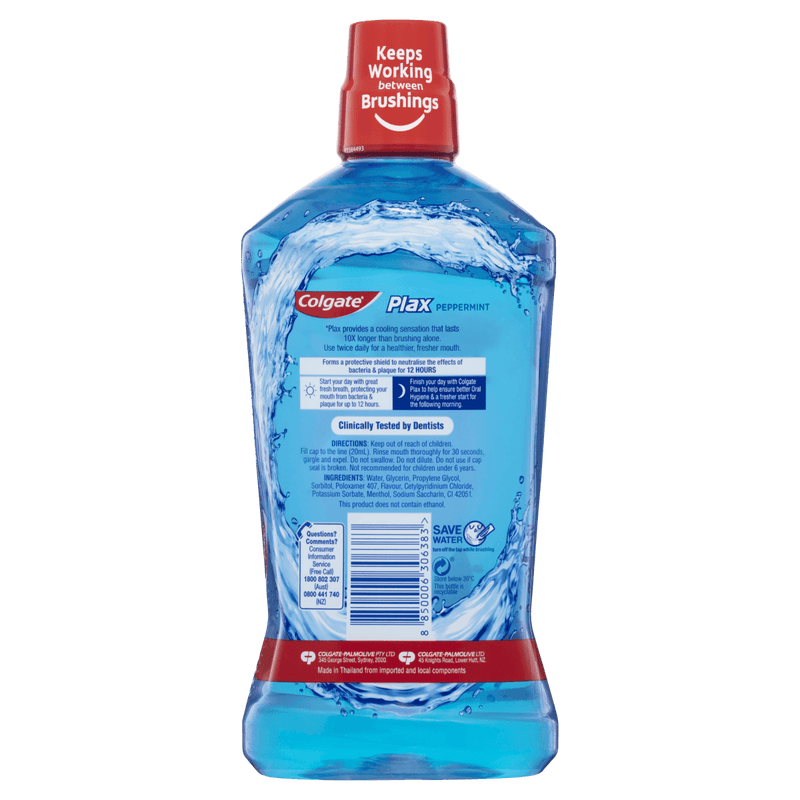 Colgate Plax Peppermint Antibacterial Mouthwash 1L - Vital Pharmacy Supplies