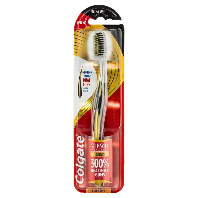 Colgate SlimSoft Advanced Charcoal Toothbrush 1 Pack - Vital Pharmacy Supplies