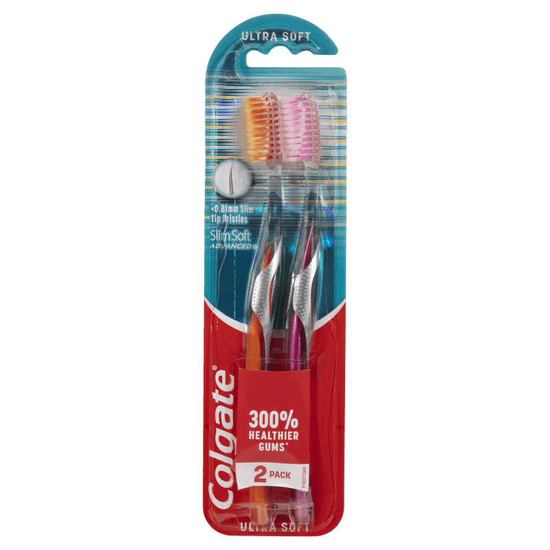 Colgate SlimSoft Advanced Ultra Soft Toothbrush 2 Pack - Vital Pharmacy Supplies