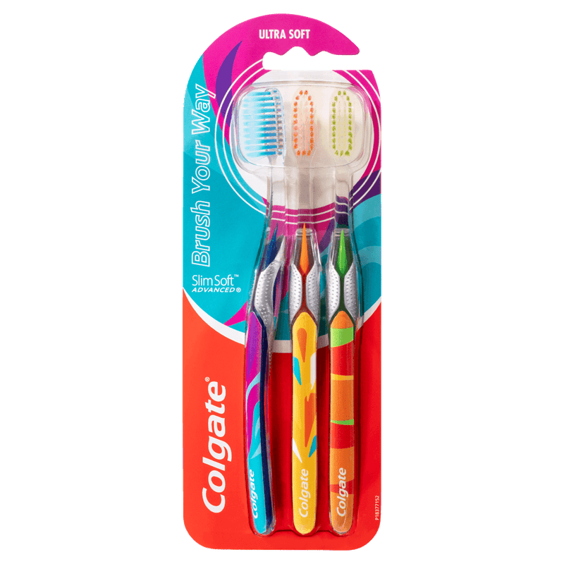 Colgate SlimSoft Advanced Ultra Soft Toothbrush 3 Pack - Vital Pharmacy Supplies