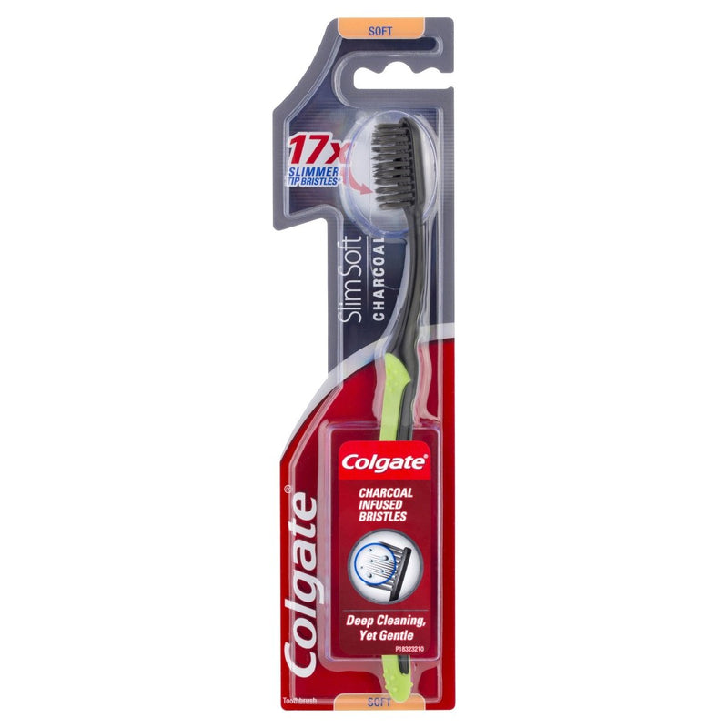 Colgate SlimSoft Charcoal Toothbrush 1 Pack - Vital Pharmacy Supplies