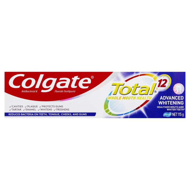Colgate Total Advanced Whitening Gel Antibacterial Toothpaste 115g - Vital Pharmacy Supplies