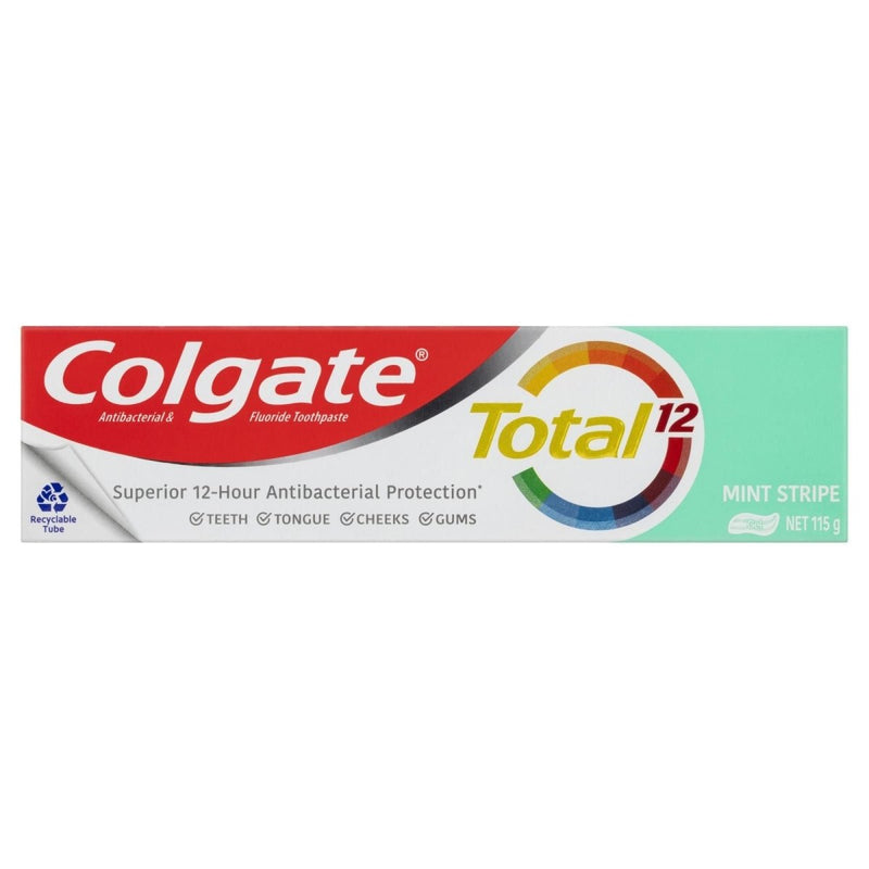 Colgate Total Mint Stripe Antibacterial Toothpaste 115g - Vital Pharmacy Supplies