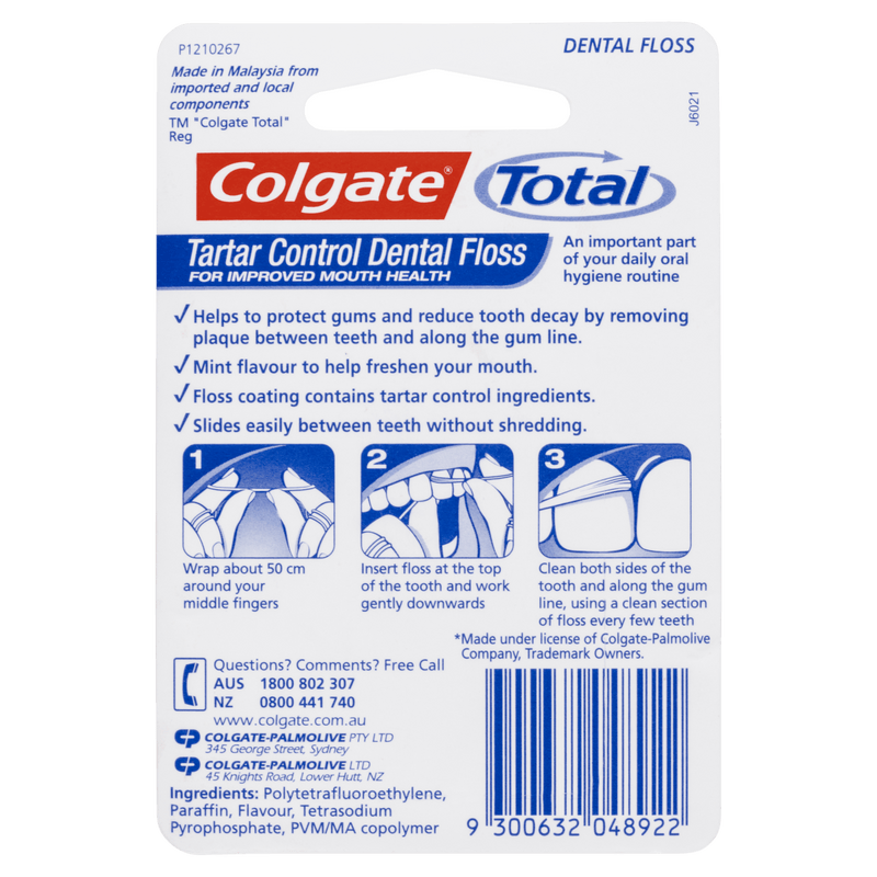 Colgate Total Tartar Control Dental Floss 25m - Vital Pharmacy Supplies