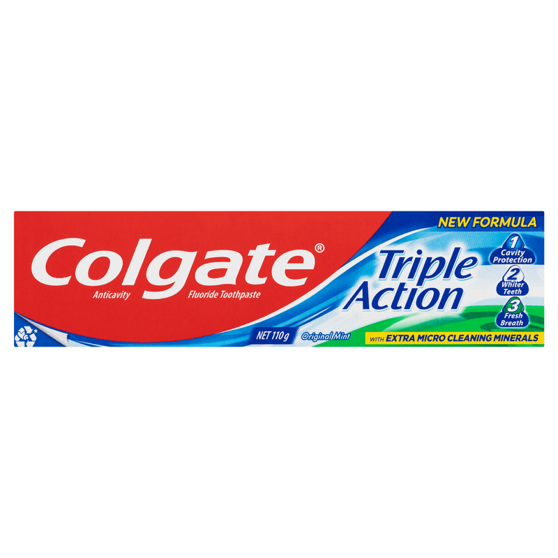 Colgate Triple Action Original Mint Toothpaste 110g - Vital Pharmacy Supplies